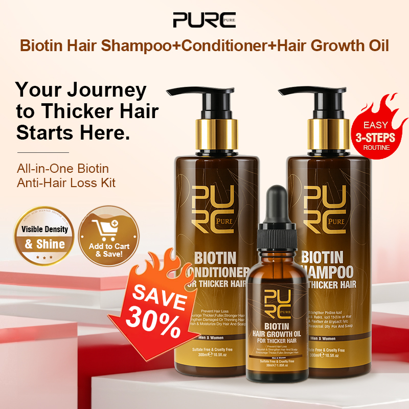 Hair Care Frizzy Hair - PURC биотин, масло для роста волос,